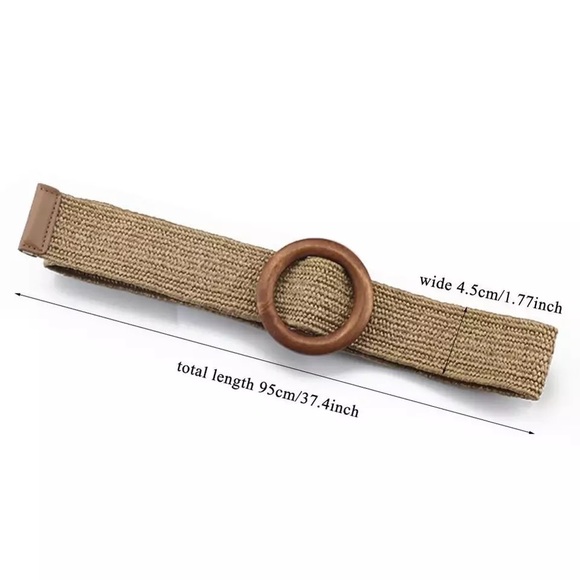 Boho Natural fiber wood belt - Picture 4 of 6